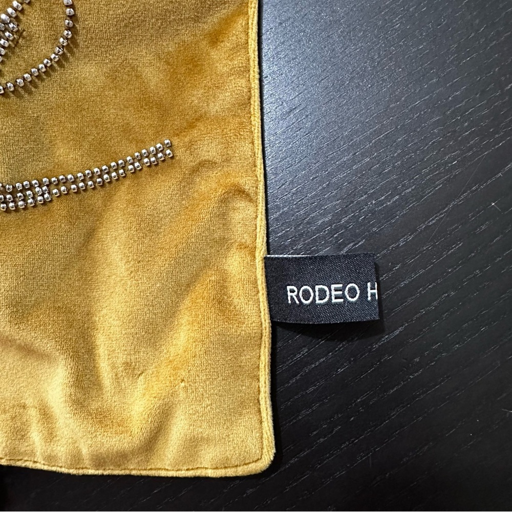 Rodeo Home Gold Velvet Table Runner “Home” Rhinestone Design 13.5” x 66.5” - Picture 6 of 6